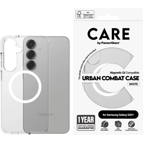 PanzerGlass® CARE kryt Samsung Galaxy S25+ Urban Combat čirý/bílý QI - Pouzdra - Obrázek C8FC000J01