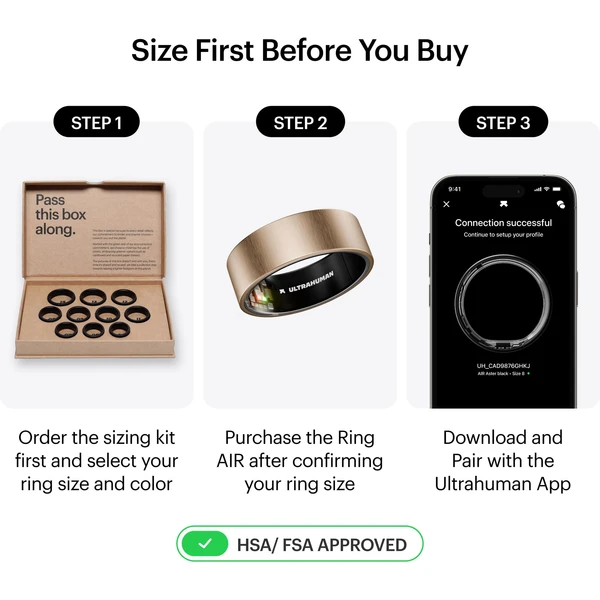 Ultrahuman Ring AIR chytrý prsten vel. 10 Rose Gold - Chytré prsteny - Obrázek C8XM000K01