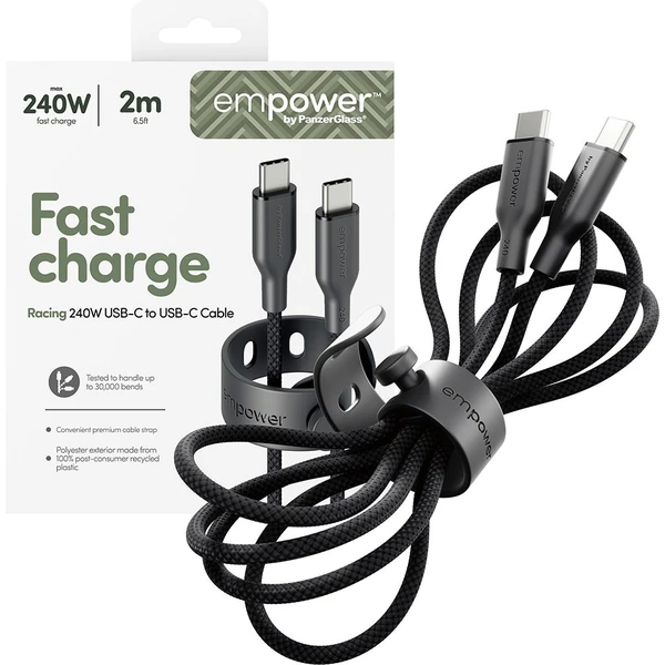 PanzerGlass USB-C/USB-C napájecí kabel 240W 2m černý - Kabely a redukce - Obrázek CA3J000K01