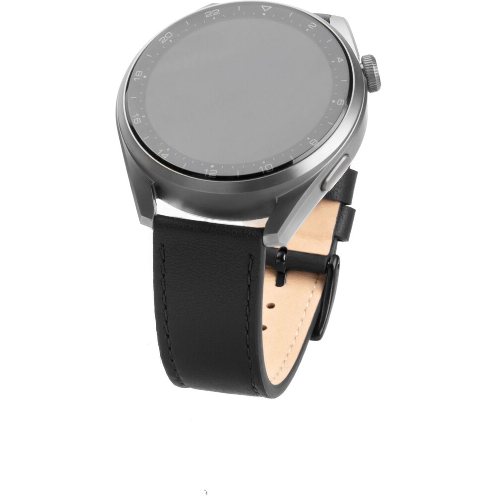 FIXED Leather Strap kožený řemínek s šířkou 20mm pro smartwatch černý