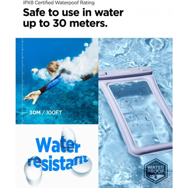 Spigen Aqua Shield Floating voděodolné pouzdro A610 2 Pack fialové - Pouzdra - Obrázek CAF3000701