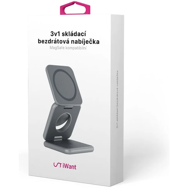 iWant Mag+ Foldable bezdrátová MagSafe nabíječka vesmírně šedá - Nabíječky - Obrázek CAH0000L01