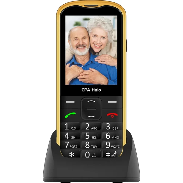CPA Halo 28 Senior zlatý s nabíjecím stojánkem - Mobilní telefony - Obrázek CAH6000K01