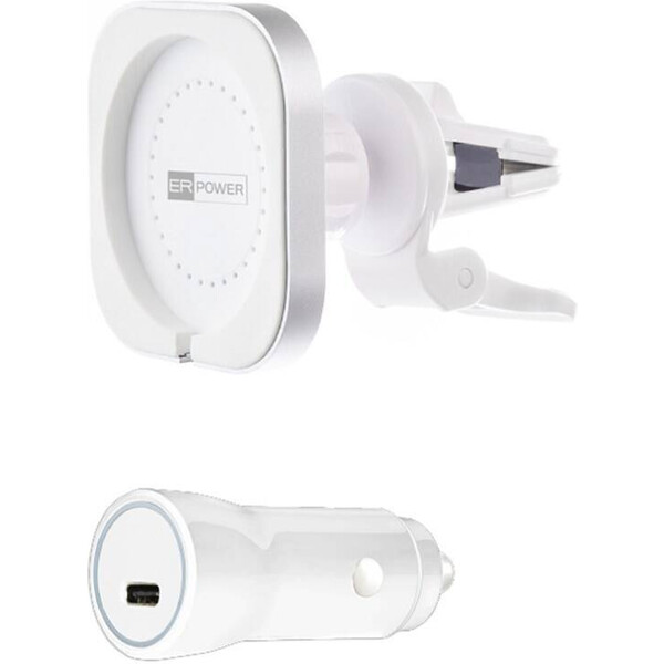 ER POWER držák pro MagSafe nabíječku do auta bílá Bílá