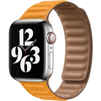 Apple Watch kožený tah 40/38mm S/M měsíčkově oranžový - Řemínky