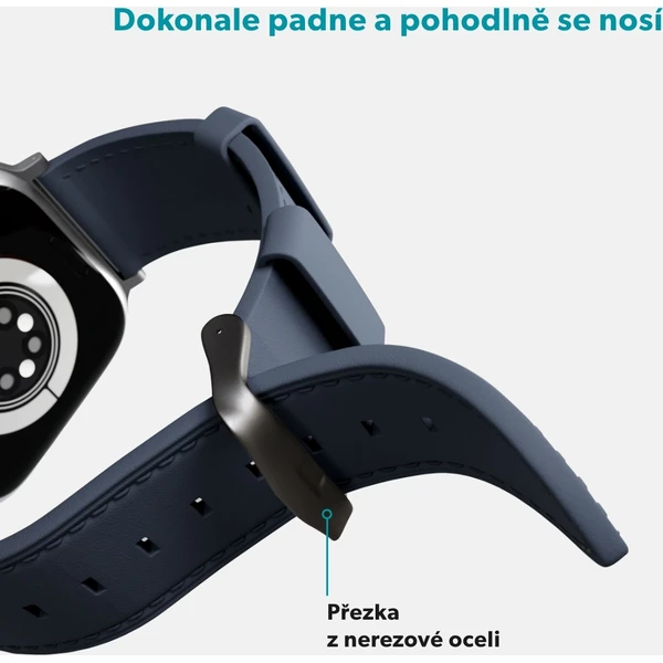 Epico Watch kožený řemínek pro Apple Watch 38/40/41/42mm modrý - Řemínky - Obrázek CCML000K01