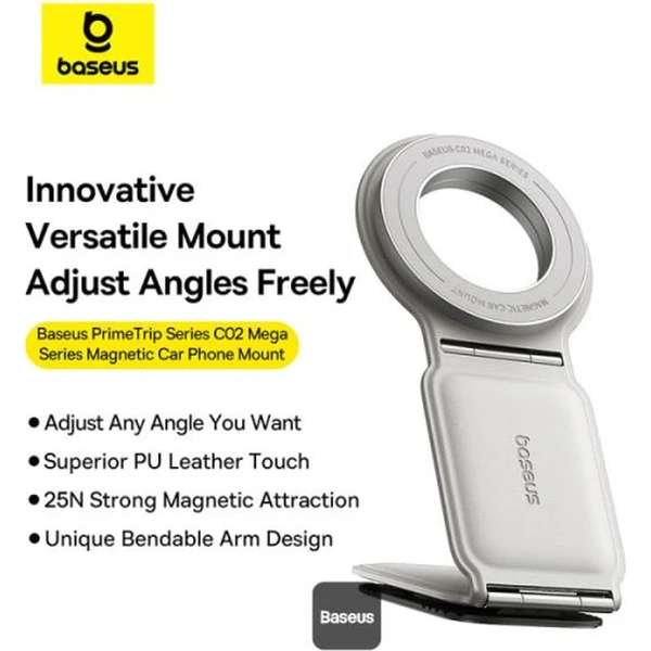 Baseus PrimeTrip C02 magnetický držák do auta na palubní desku šedý - Držáky - Obrázek CD9R000K01