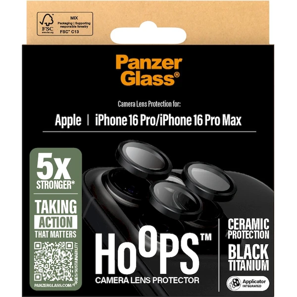 PanzerGlass® HoOps™ Ceramic Apple iPhone 16 Pro/15 Pro/16 Pro Max/15 Pro Max černý titan - Ochranné folie a skla - Obrázek CE08000P01