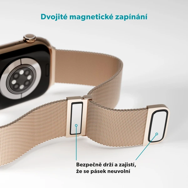 Epico Watch Strap milánský tah 42/44/45/46/49mm zlatý - Řemínky - Obrázek CGJL000K01