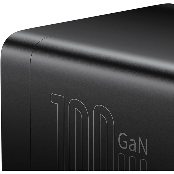 Baseus GaN3 Pro rychlonabíječka 2x USB-C, 2x USB + AC 100W s kabelem USB-C/USB-C černá - Nabíječky - Obrázek CHGE000L01