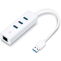 TP-Link UE330 USB 3.0 HUB + adaptér USB 3.0 na Ethernet, bílý - USB huby