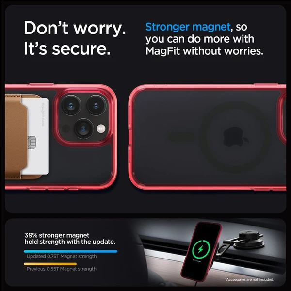 Spigen Ultra Hybrid MagFit kryt iPhone 15 Pro červený - Pouzdra - Obrázek CIHA000601