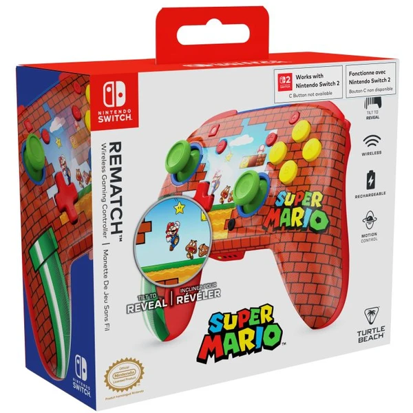 Turtle Beach bezdrátový herní ovladač Rematch Reveal Mario Bricks (Switch 2) - Herní ovladače - Obrázek CIQH000K01
