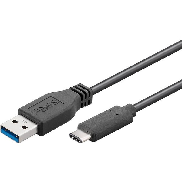 PremiumCord USB-C/male - USB 3.0 A/Male, černý,15cm