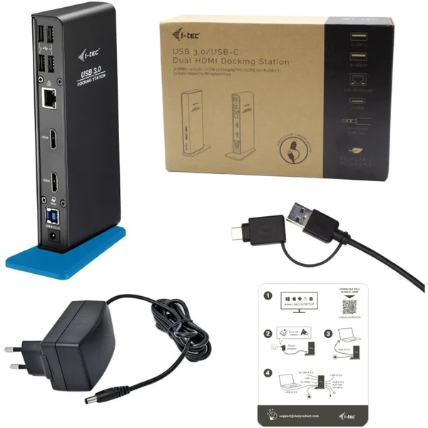 i-tec USB 3.0/USB-C Dual HDMI Docking Station - Dokovací stanice - Obrázek CLPN200401
