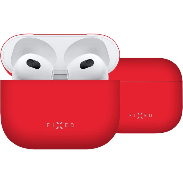 FIXED Silky ultratenké silikonové pouzdro Apple Airpods 3 červené - Pouzdra - Obrázek CMC4100501