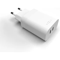 FIXED síťová nabíječka s 2x USB-C výstupem, podpora PD, 35W, bílá - Nabíječky