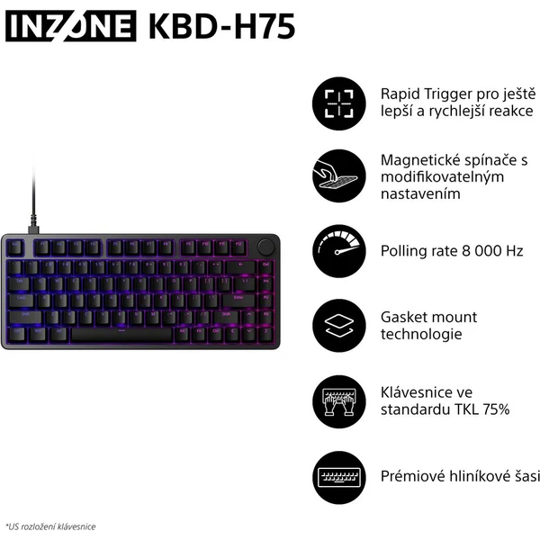 Sony INZONE KBD-H75 herní klávesnice - Klávesnice - Obrázek CPBH000K01