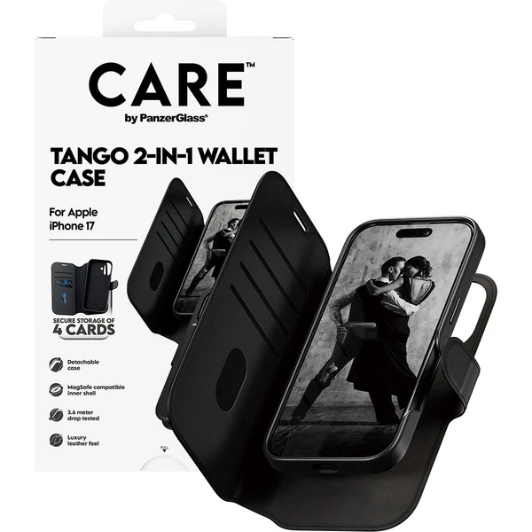 PanzerGlass® CARE Tango 2v1 Wallet pouzdro s MagSafe Apple iPhone 17 černé - Pouzdra - Obrázek CRDH000K01