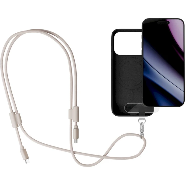 Epico šňůrka na telefon s USB-C na USB-C kabelem béžová - Kabely a redukce - Obrázek CRHJ000K01