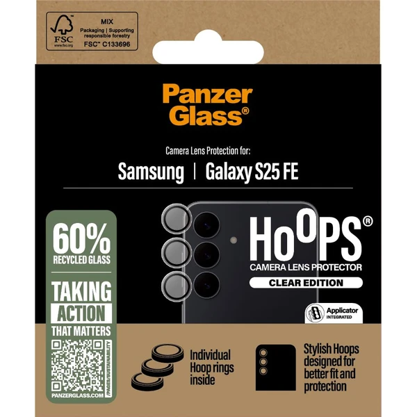 PanzerGlass® Hoops® ochranné kroužky Samsung Galaxy S25 FE čiré - Ochranné folie a skla - Obrázek CTQI000K01