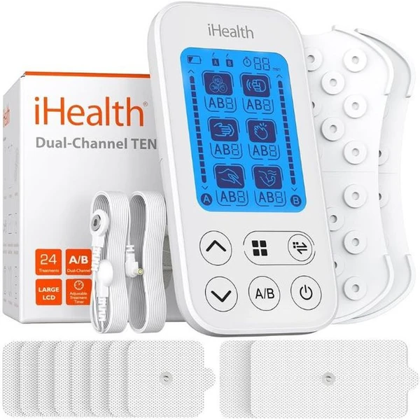 iHealth Soothe TENS duální elektrostimulátor s příslušenstvím bílý - Masážní přístroje - Obrázek CU6G000K01
