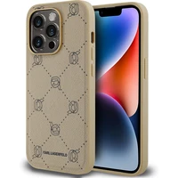 Karl Lagerfeld PU Karl Heads Pattern Magsafe zadní kryt iPhone 14 Pro Max béžový - Pouzdra