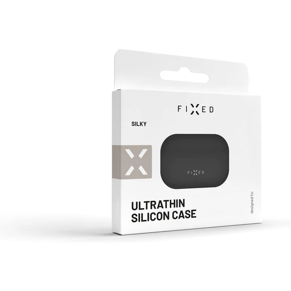 FIXED Silky silikonové pouzdro pro Apple AirPods Pro/Pro 2 černé - Pouzdra - Obrázek CXS1000601