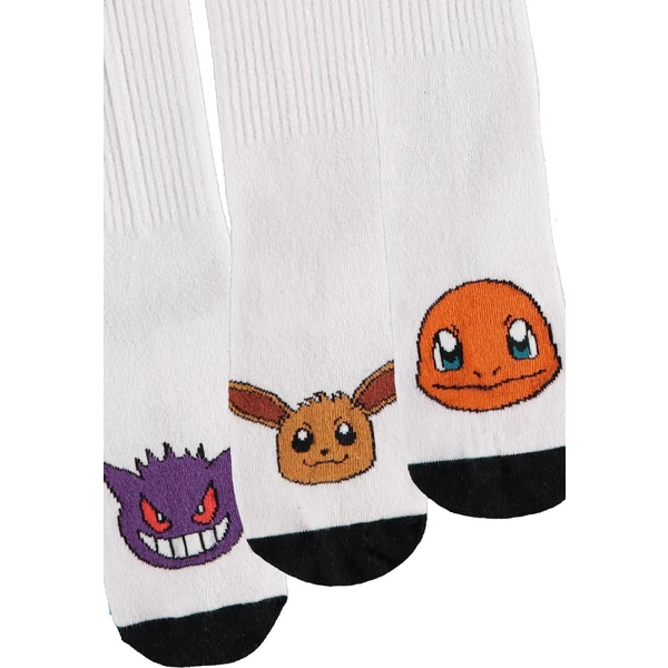 Ponožky Pokémon - Gengar, Charmander a Eevee BW 39/42 (3 páry) - Ponožky - Obrázek CY55000601
