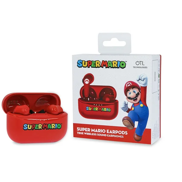 OTL bezdrátová sluchátka TWS s motivem Super Mario červená - Sluchátka - Obrázek CYHB300401