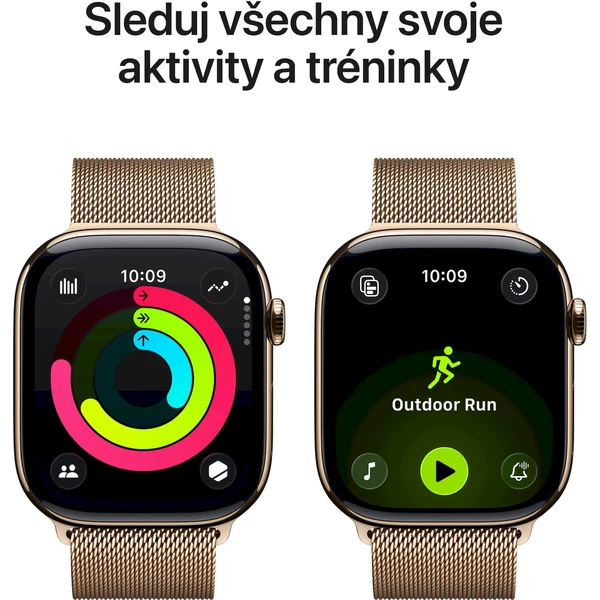 Apple Watch Series 11 Cellular (42mm) Zlatý titan se zlatým milánským tahem - Chytré hodinky - Obrázek CYRH000K01