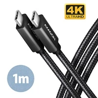 AXAGON USB-C/USB-C napájecí kabel 4K 100W 1m černý - Kabely a redukce