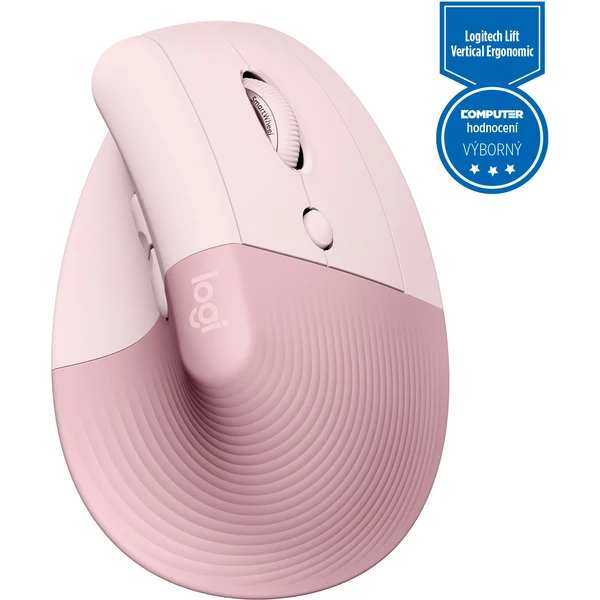 Logitech Lift Vertical Ergonomic Mouse růžová - Myši - Obrázek D08F000J01