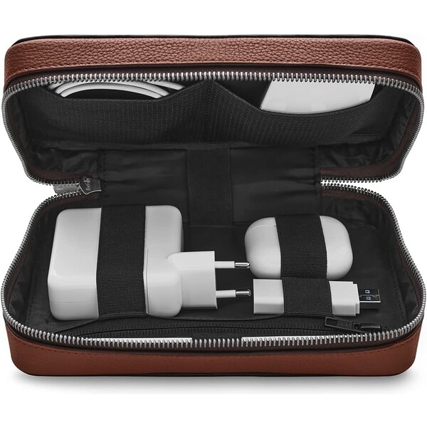 Woolnut kožený Tech Organizér hnědý