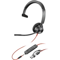 Poly Blackwire 3315 Headset + 3.5mm plug a USB-C/A adaptér - Sluchátka