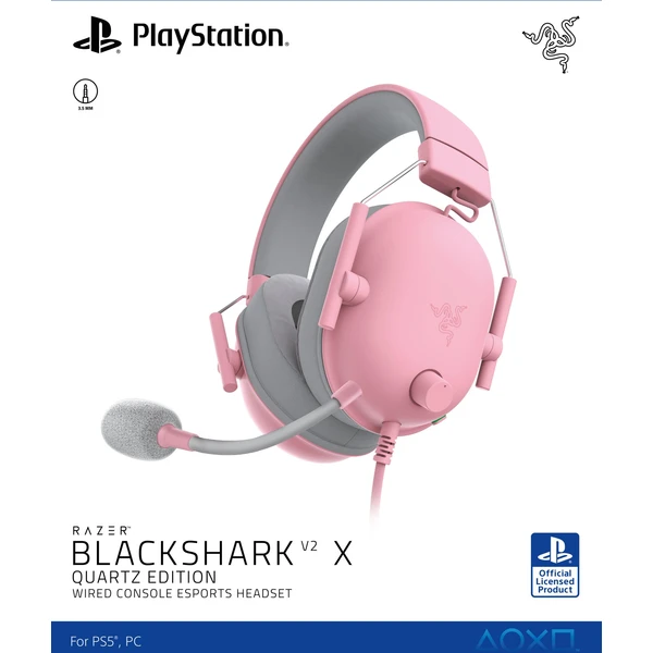 Razer BlackShark V2 X (PlayStation Licensed) sluchátka růžová - Sluchátka - Obrázek D16F000L01