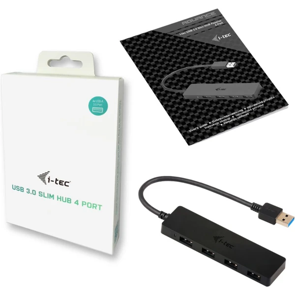 i-tec USB 3.0 SLIM HUB 4 Port passive černý - USB huby - Obrázek D19B000501