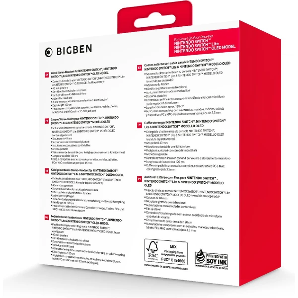Bigben herní sluchátka pro Switch fialová/žlutá - Sluchátka - Obrázek D1H7000K01