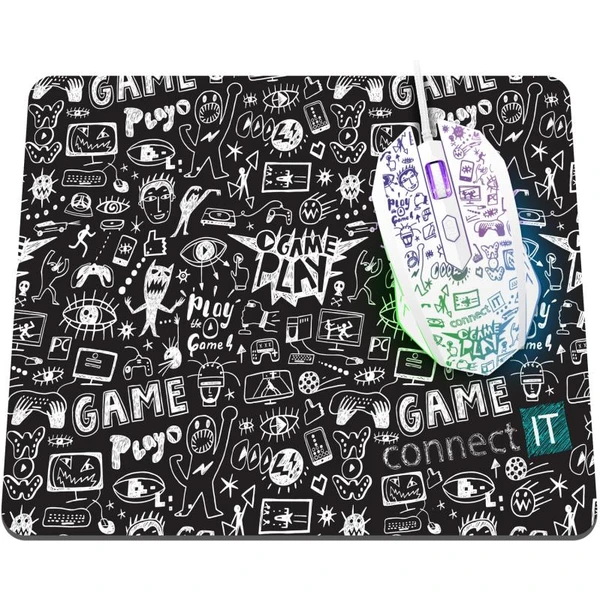 CONNECT IT DOODLE Limited Edition herní myš bílá - Myši - Obrázek D1RI100201