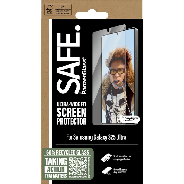 PanzerGlass® SAFE Ultra-Wide Fit sklo Samsung Galaxy S25 Ultra s instalačním rámečkem - Ochranné folie a skla - Obrázek D2FC000J01