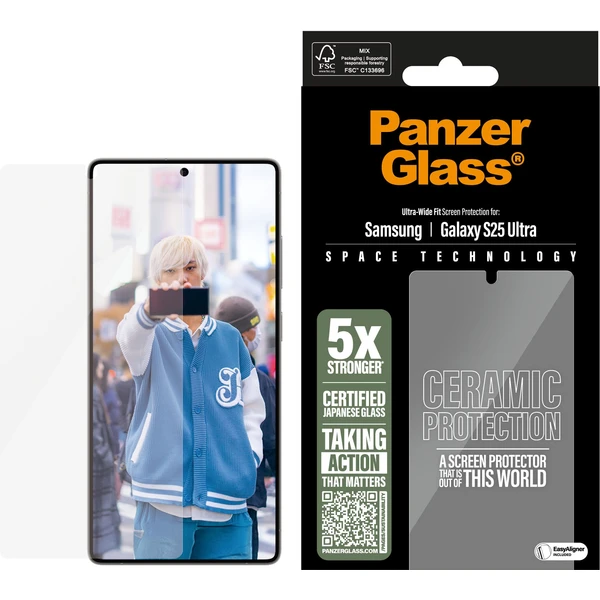 PanzerGlass® Ceramic sklo Samsung Galaxy S25 Ultra s instalačním rámečkem - Ochranné folie a skla - Obrázek D2OB000P01