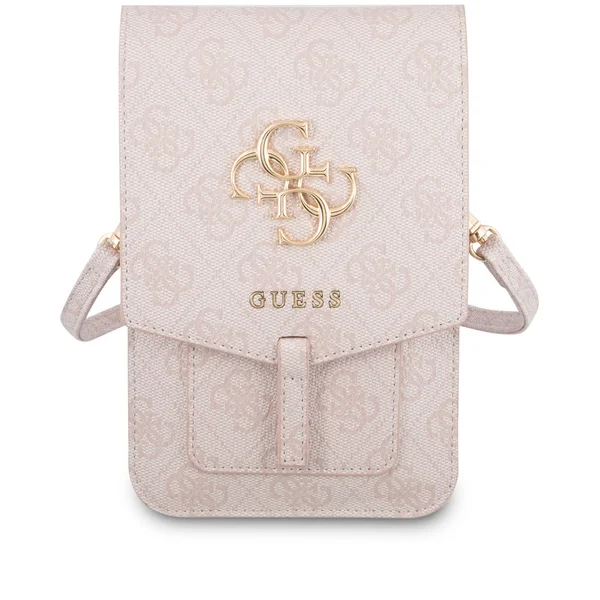 Guess PU 4G Metal Logo univerzální brašna pro telefon růžová - Pouzdra - Obrázek D3LV000501