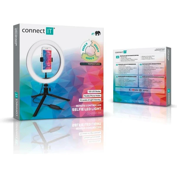 CONNECT IT Selfie10Ring kruhové 10" LED světlo - Nástroje pro streaming - Obrázek D3OV600301