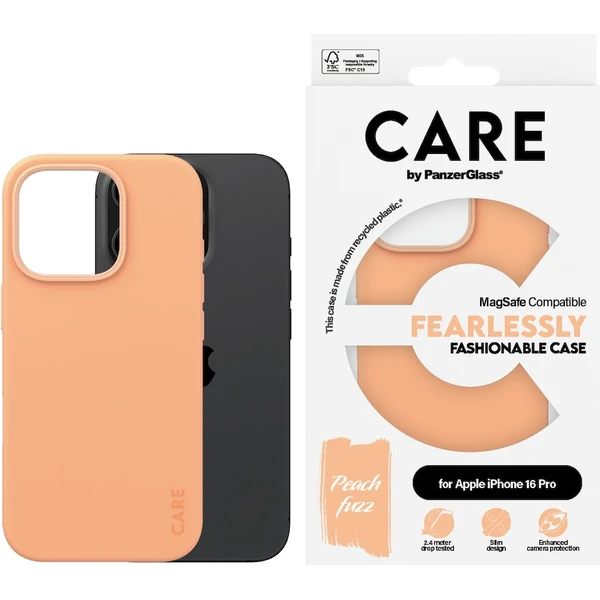 PanzerGlass® CARE kryt Apple iPhone 16 Pro MagSafe Fearlessly broskvový - Pouzdra - Obrázek D408000P01