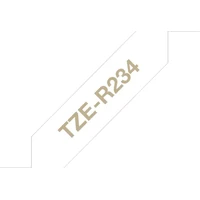 Brother TZe-R234 textilní páska zlatá na bílém 12 mm - Pásky pro štítkovače