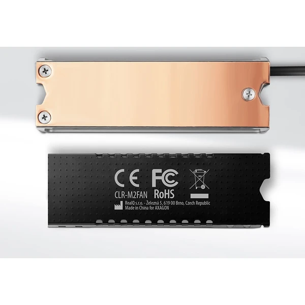 AXAGON CLR-M2FAN měděný chladič s ventilátorem pro oboustranné M.2 SSD - Chladiče - Obrázek D4J0000P01