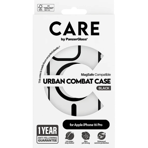 PanzerGlass® CARE kryt Apple iPhone 16 Pro MagSafe Urban Combat černý/černý - Pouzdra - Obrázek D508000P01
