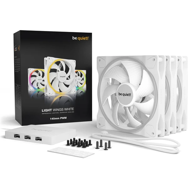 Be quiet! Light Wings White 140 mm ventilátor 3ks - Ventilátory pro PC - Obrázek D5MA000601