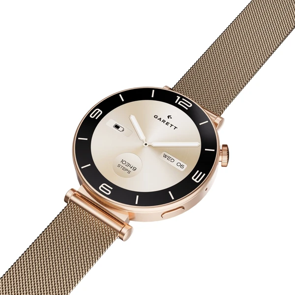 Garett Smartwatch růžově zlatá ocel - Chytré hodinky - Obrázek D5XD000N01