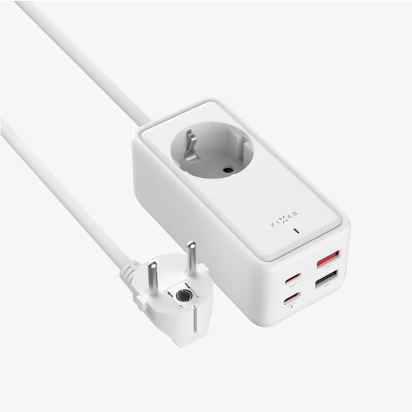 FIXED Charging Strip prodlužovací adaptér s USB-C/USB-A, GaN III, 3m, PD 65W, bílý - Nabíječky - Obrázek D6I1000O01